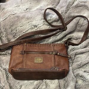 b.o.c. Rich Brown Leather Shoulder Bag